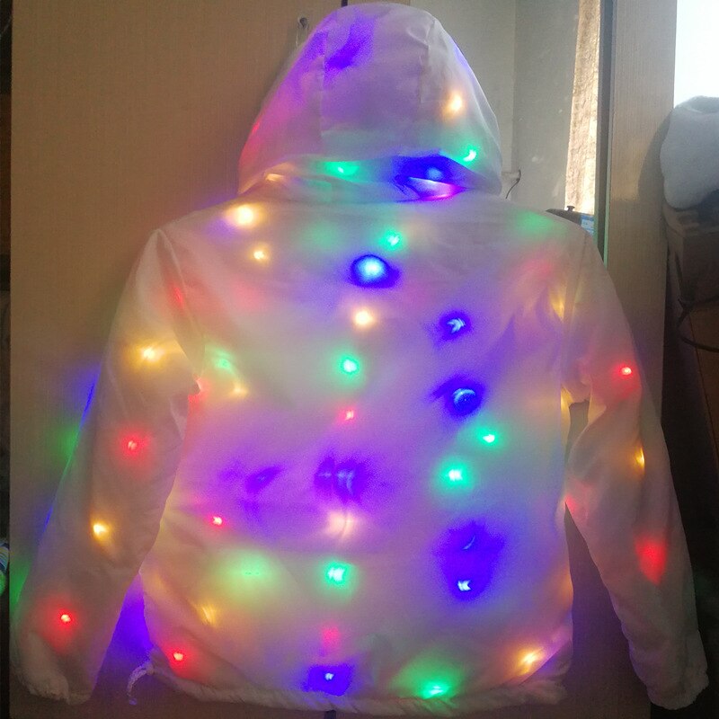 Abrigo de iluminación LED, disfraz luminoso, ropa creativa e impermeable, luces LED de baile, ropa de de Navidad y Halloween