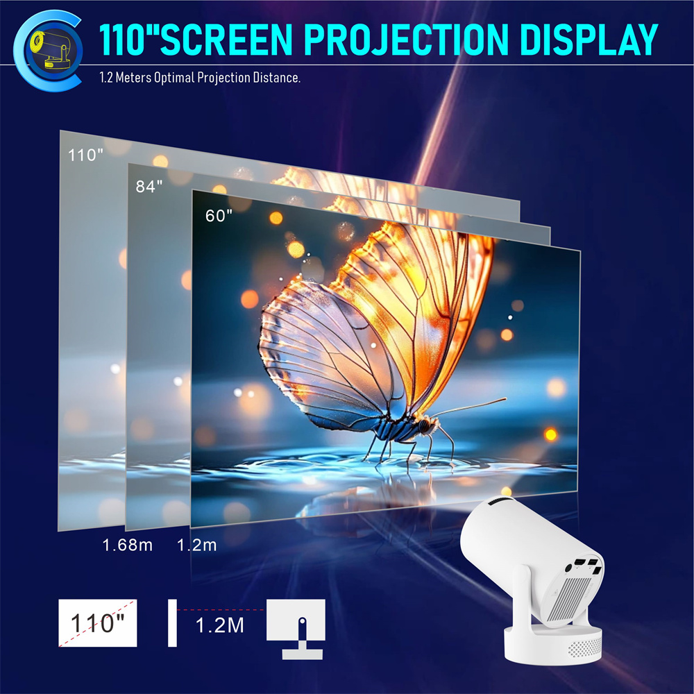 Woopker 4K Projector HY300 Ultra Android 11 290 ANSI Allwinner H713 Dual WIFI BT5.0 1280*720P Built in 5W Speaker Home Portable