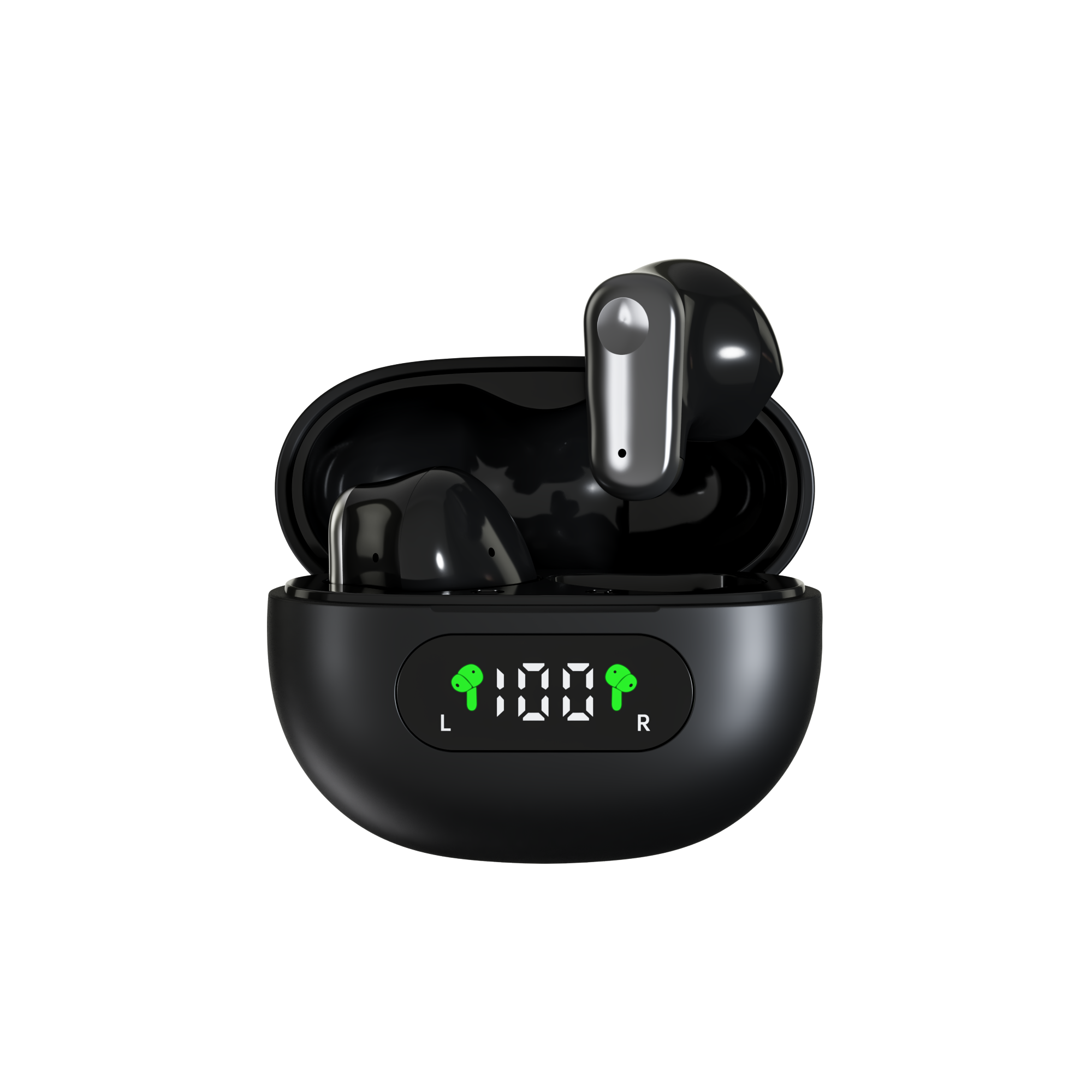 Auricolari wireless, auricolari in-ear tws touch control con display led, ideali per sport, musica e giochi, compatibili: Nero