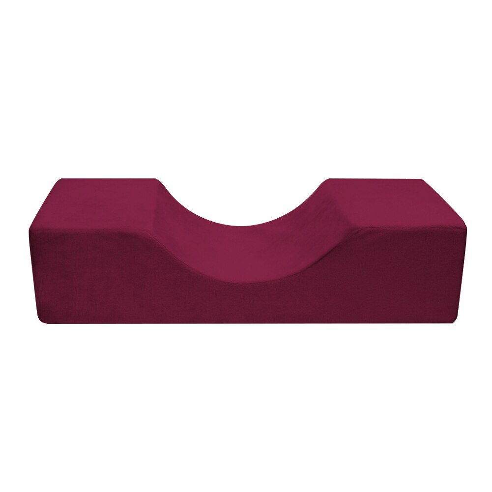 Oreiller de faux-cils en mousse à mémoire de forme, doux, Support de cou, appui-tête plat, étui d&#39;extension de cils, outil de beauté pour Salon de maquillage: Wine Red