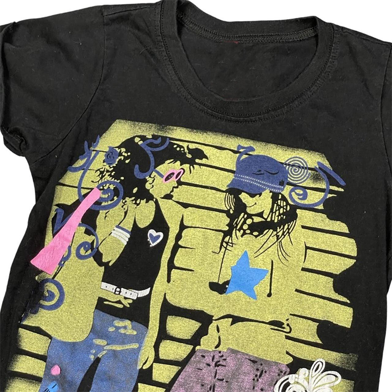 Esthétique Emo y2k hauts été bébé t-shirts hauts Streetwear gothique Harajuku graphique Cool fille T-shirt Vintage culture hauts femmes vêtements
