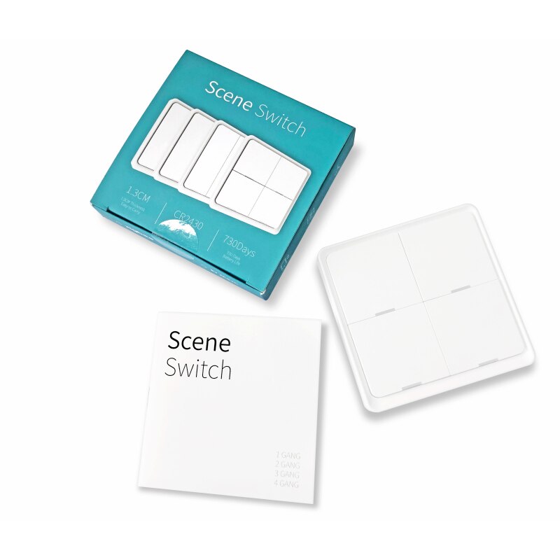 Tuya Smart Life ZigBee-Panel de 4 vías inalámbrico inteligente, Panel de automatización, botón de escena, cambio de trabajo, con aplicación Tuya Zigbee Gateway