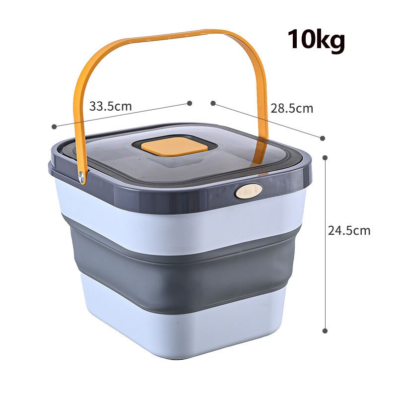 Foldable Pet Food Storage Containers Large Capacity Airtight Dog Cat Dry Food Storage Sealed Bucket Pet Accessories: Yellow