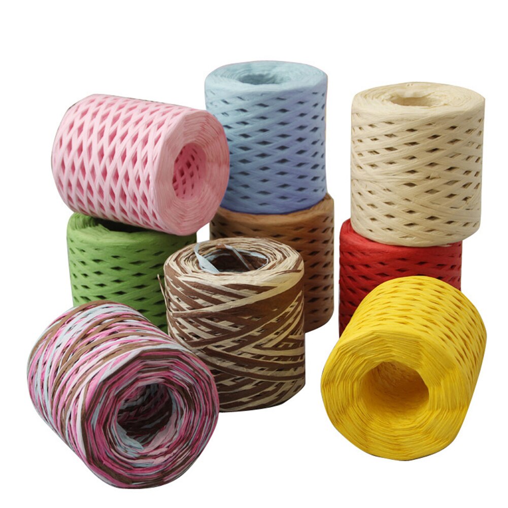 200m Papier Touw Raffia Lint Kant Wikkelen Touw Geschenkdoos Wikkelen DIY Scrapbooking Ambachten Birthday Party Bruiloft Decoratie