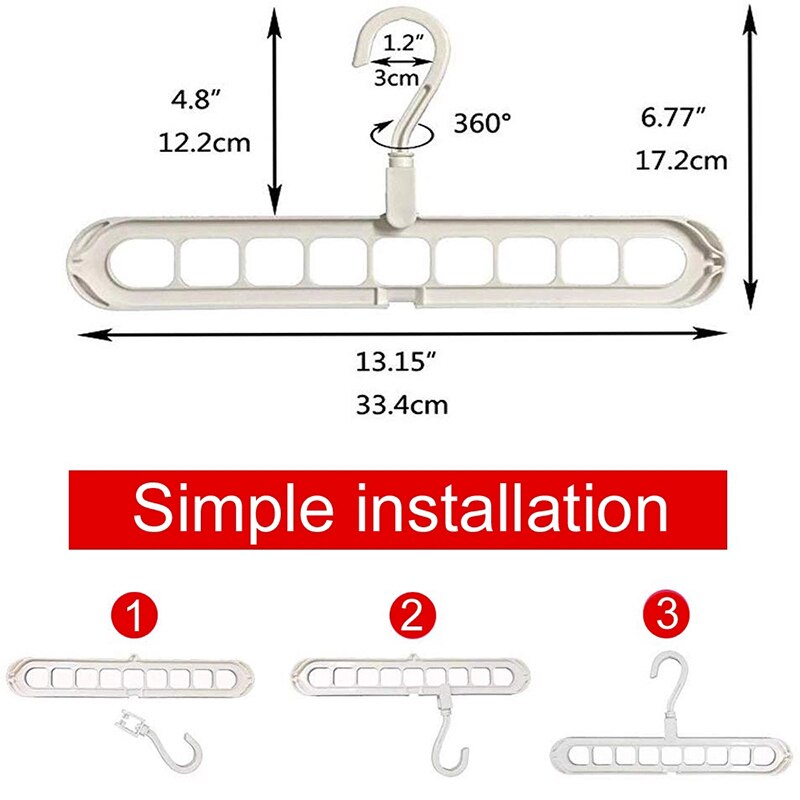 Cintres de Support multifonctions 9 trous, en plastique, Support pour vêtements, supports de séchage, Support de rangement pour vêtements et manteaux, organisateur