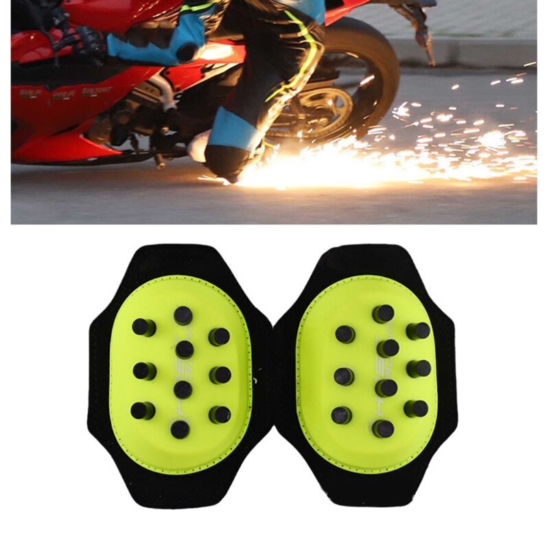 2Pcs Cycling Knee Protector Motorcycle Knee Pads Novel Slider Spark Grinding Knee Bag Bending Artifact Grinding Bag: Green / 20 fire point