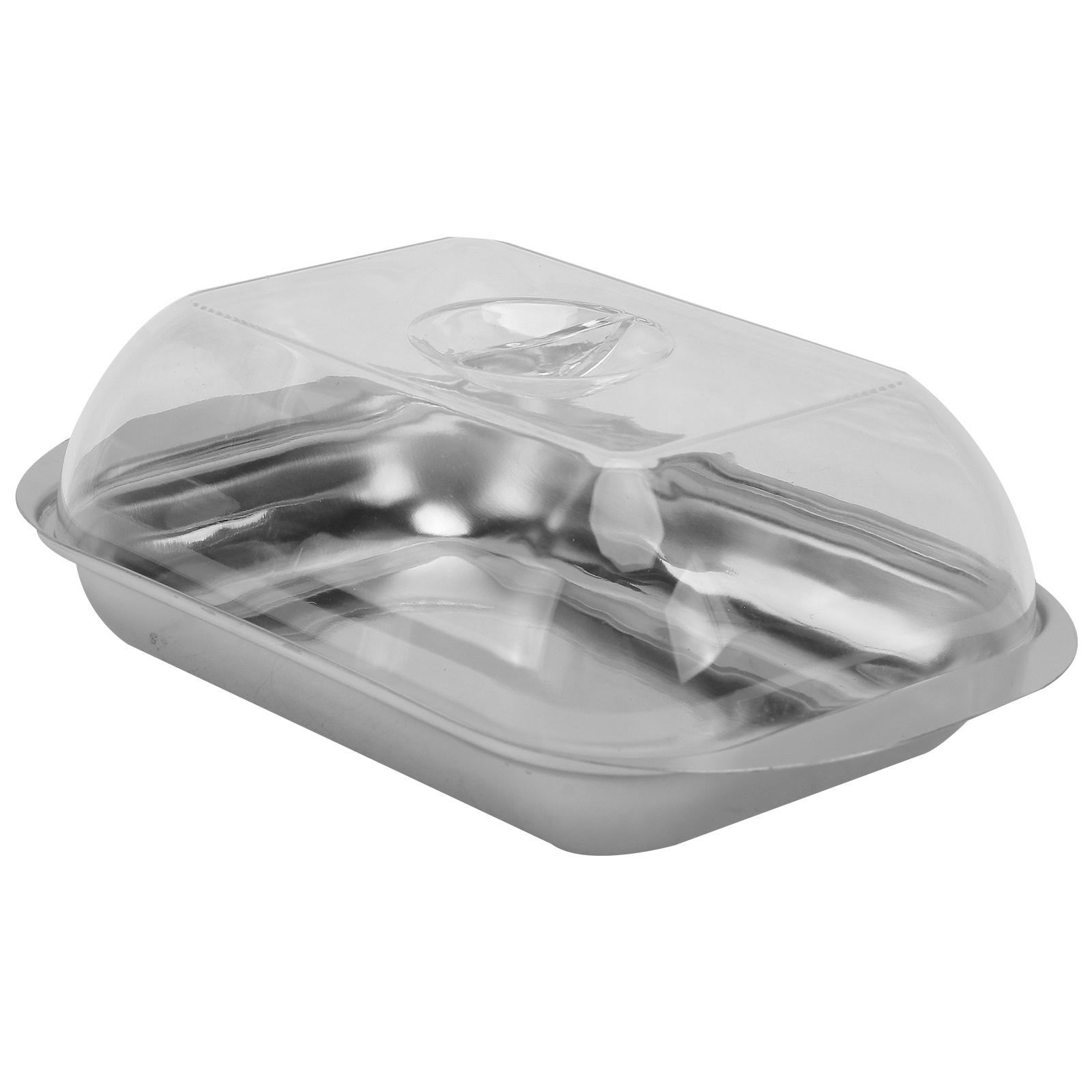 1Pc Stainless Steel Butter Plate Simple Beef Tallow Dish Storage Plate with Lid