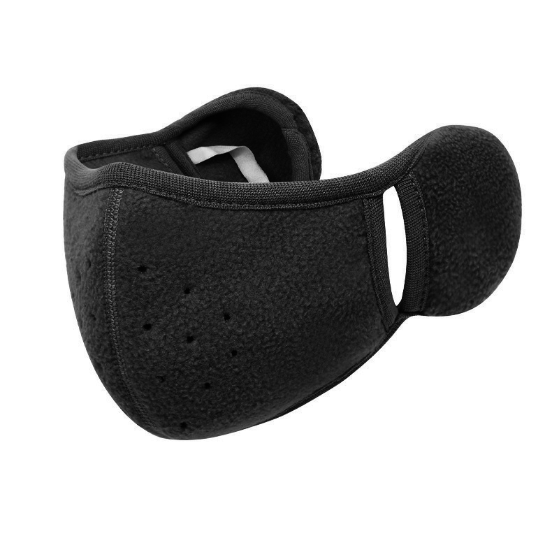 Vinter varm mask öronkåpor unisex andningsbara hål ansiktsskydd halsvärmare utomhus vindtät skidåkning cykling termisk mask öronvärmare: Vit