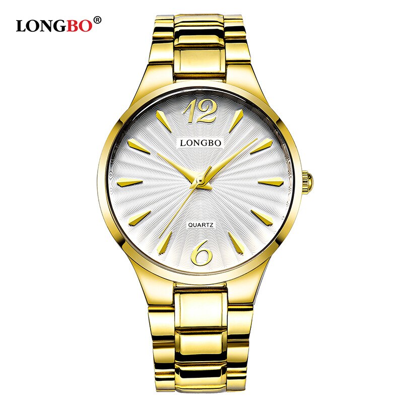 Longbo/80278 Paar Horloge Water Quartz Horloge Casual Stalen Riem Heren Horloge: Grey