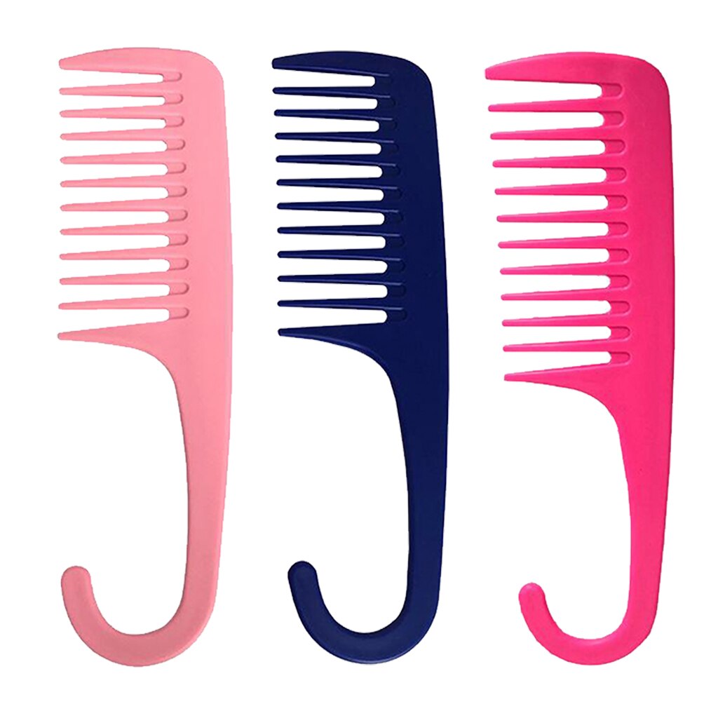 Wide Tooth Comb With Hook Anti-static for Curly Wet Dry Hair Tangle Free