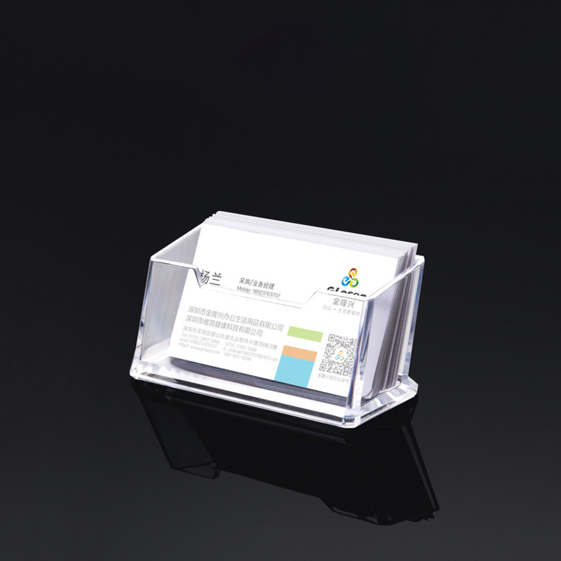 Soporte de tarjetas de escritorio para oficina y negocios, soporte de exhibición para mostrador de acrílico transparente, Accesorios de escritorio