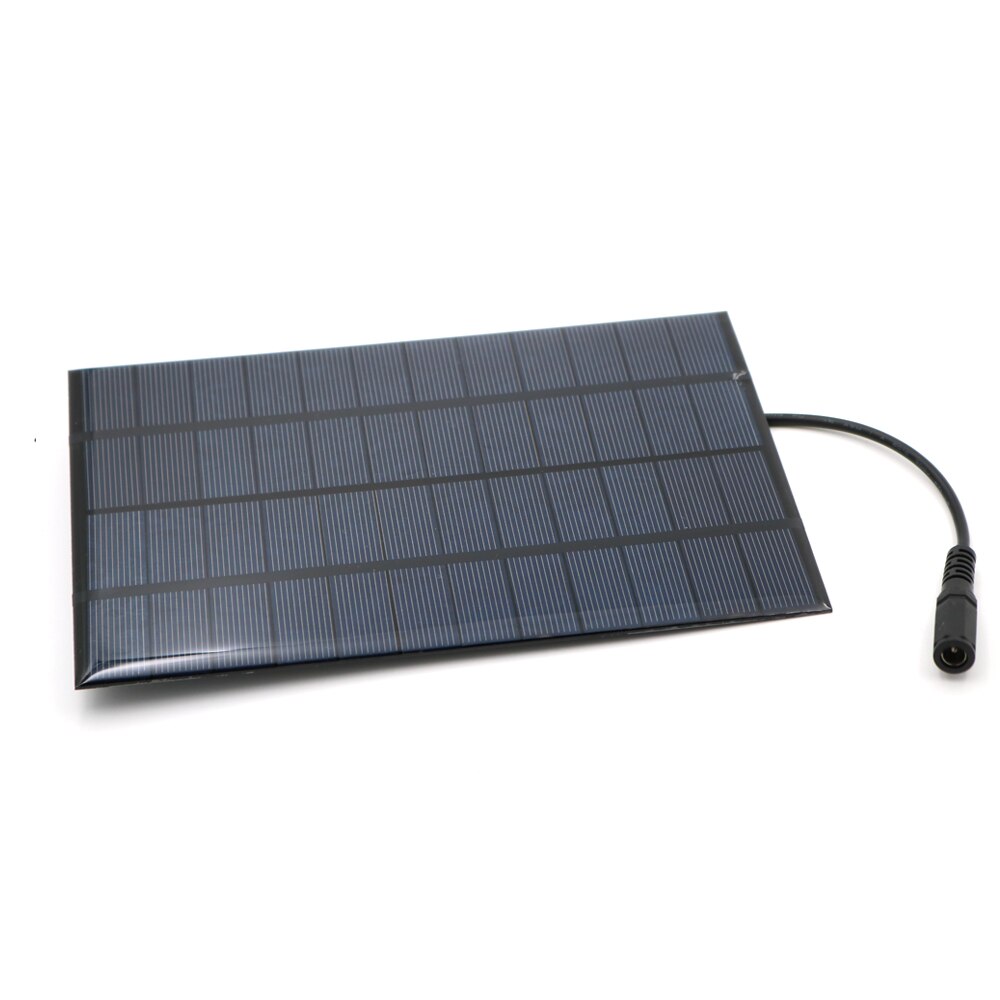 Solar Panel 1.5/2/3/4.2/5/7W 12V Transparent Poly Cell Module 9.6V 11.1V 26650 18650 3.2V 3.7V Battery Connector DC 5.5*2.1 plug