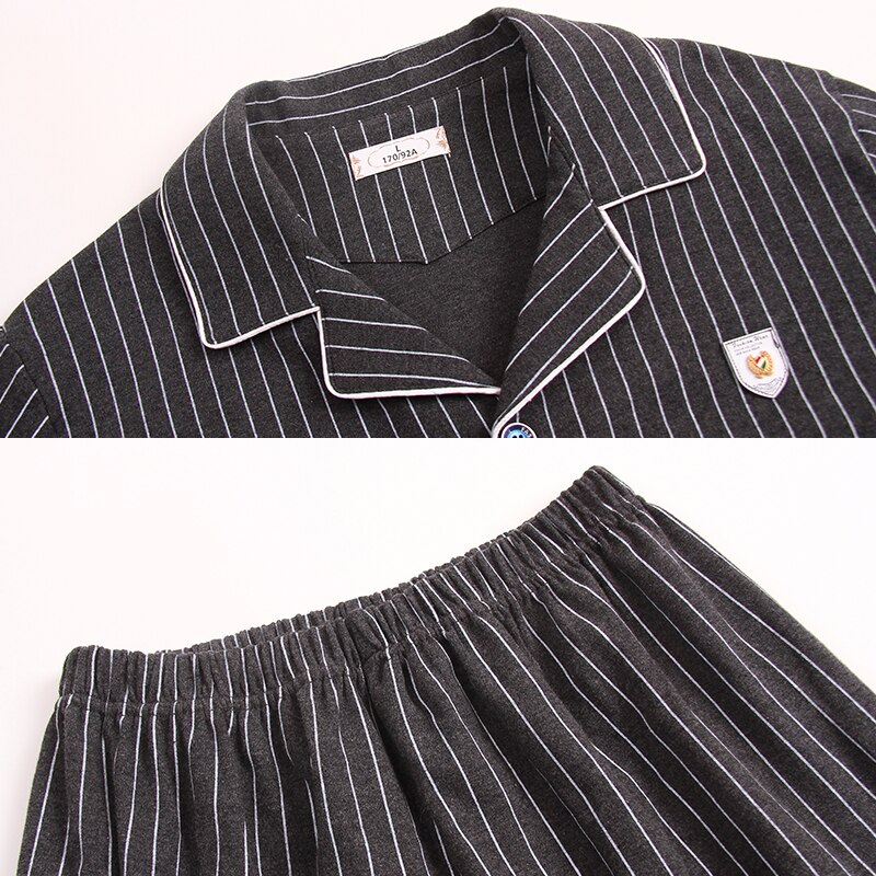 Pijamas de algodón 100% para invierno para hombre, ropa de dormir a rayas, ropa de casa para hombre, Pijamas de talla grande, Pijamas de algodón, pijama Heren