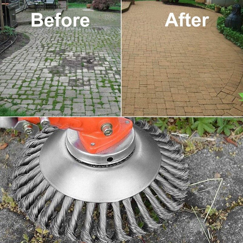 Remplacement de tête de coupe de coupeur de tête de coupe de 8 pouces avec le Kit d'adaptateur pour les tondeuses de ficelle de STIHL, enlèvement de rouille, brosse s'adapte pour Pavi