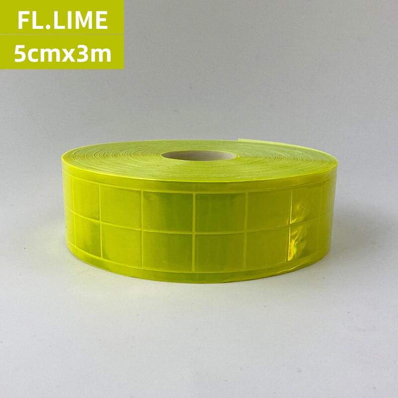 Banda de celosía reflectante para ropa, señal de advertencia de seguridad, cinta reflectante de costura, material reflectante para uso en tráfico, 5cm x 3m: 5cmX3m yellow