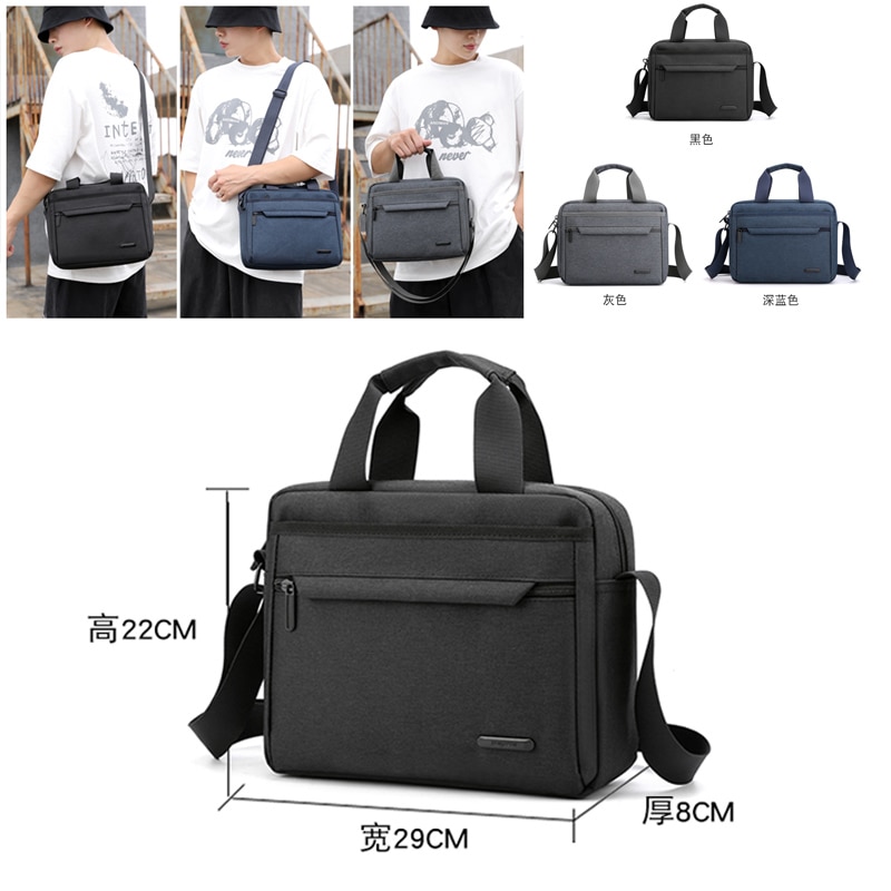 Laamei Men Briefcase Casual Canvas Handbags Male Shoulder Messenger Bag Travel Laptop Handbags Multifunction Bag