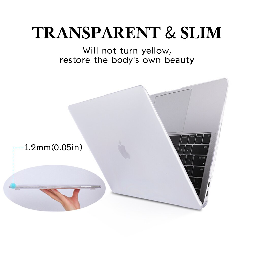 Transparent PC Case For Macbook Pro Retina 13 15 Retina 12 Air 11 13 Shockproof Hard Plastic Protective Shell Cover For MacBook