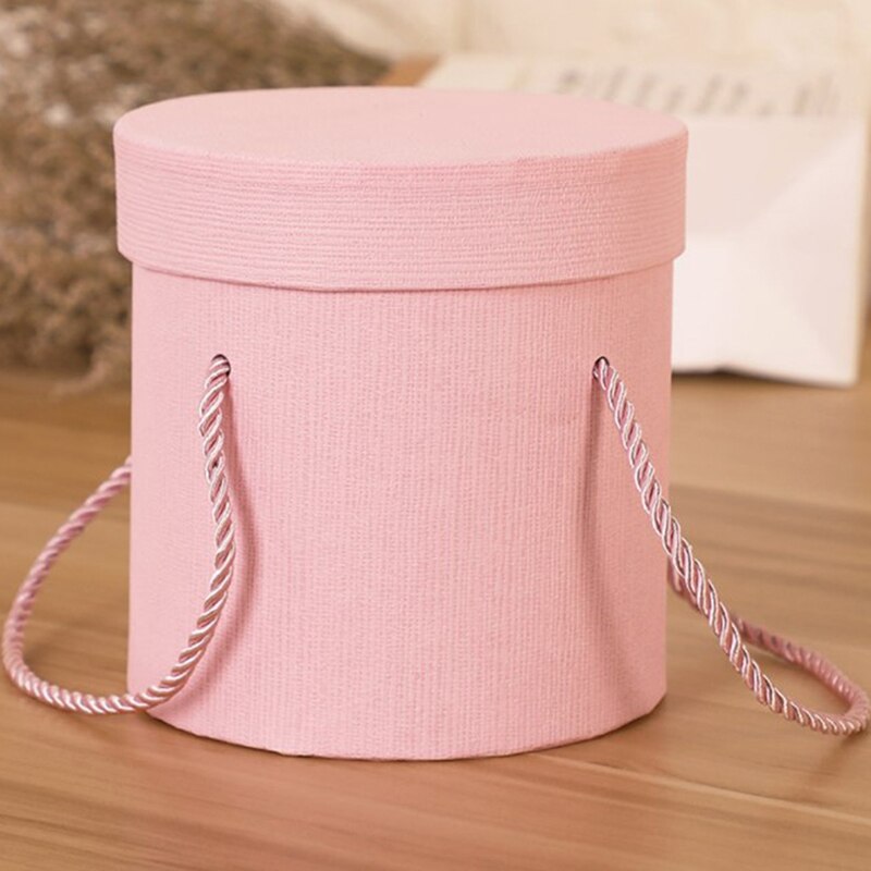 Ronde Bloem Papier Dozen Deksel Knuffel Bloemist Flower Box Candy Bar Houd De Emmer Geschenkverpakkingen Party Huwelijkscadeau opbergdoos: Roze