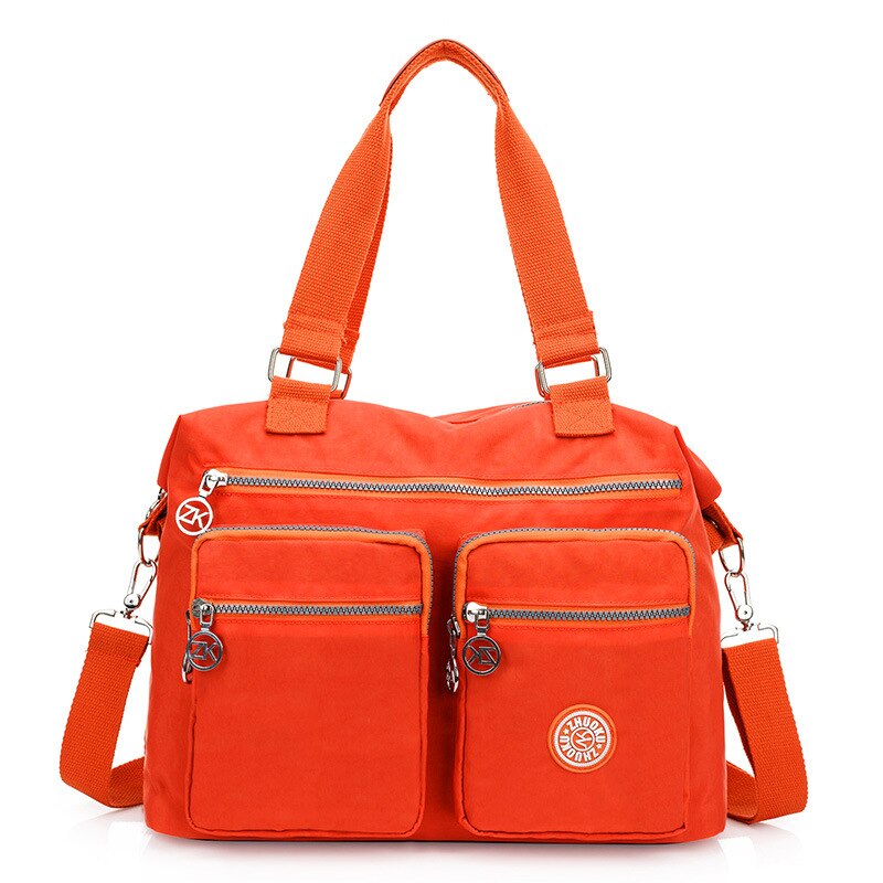 Women Top-handle Shoulder Bag Luxury Handbags Nylon Messenger Bags Beach Casual Tote Female Purse Crossbody Bags: Orange