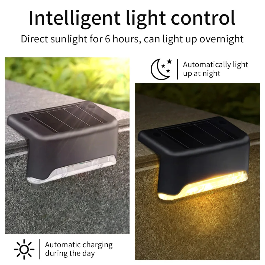 LED solaire étape lumières extérieure clôture lumière jardin décoratif applique étanche pour cour cour voie garde-corps éclairage