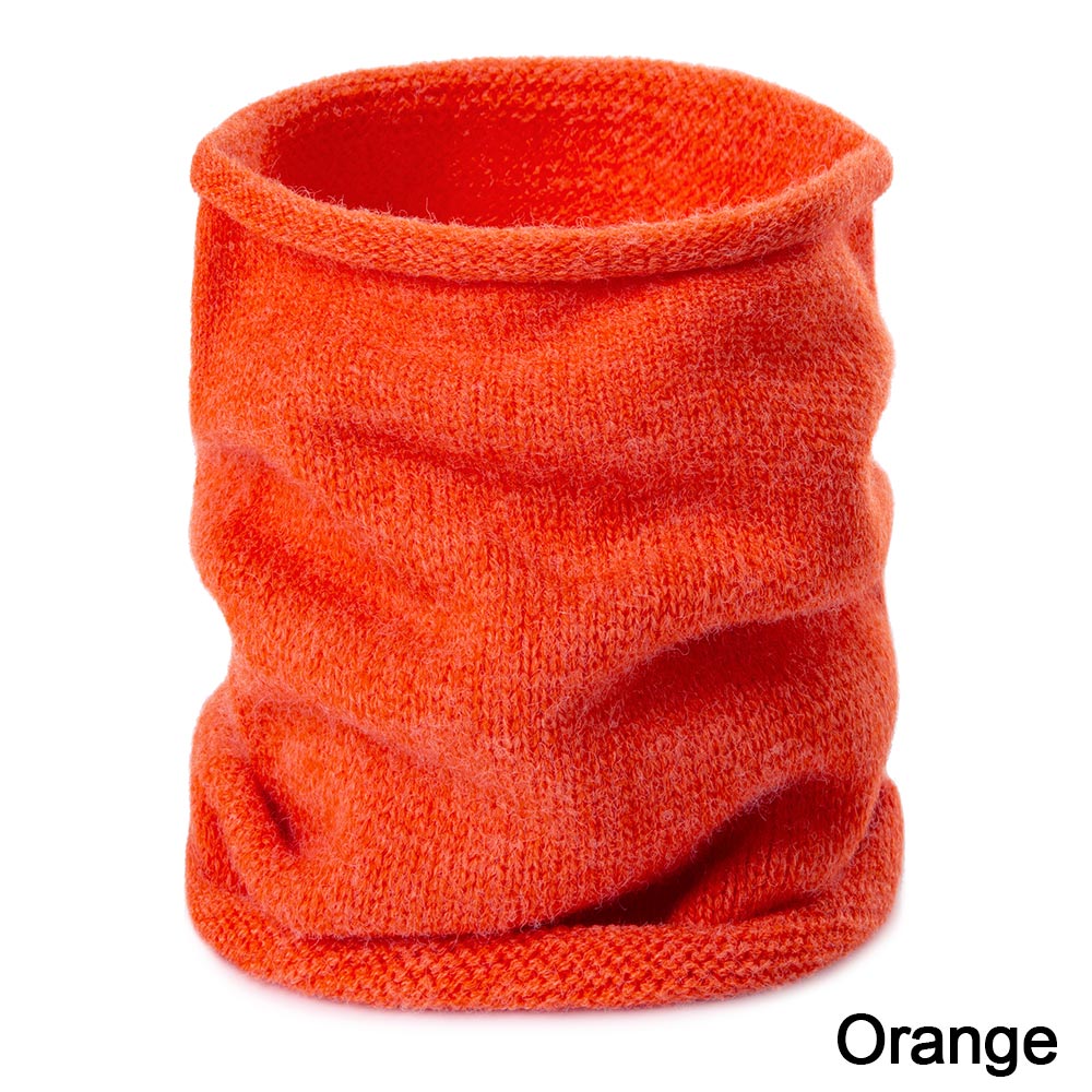 REAKIDS Inverno Sciarpa Del Bambino Per Le Ragazze E Ragazzi Carino Addensare Caldo O Anello Delle Donne Del Collare di Colore Solido del Cotone Lavorato A Maglia Sciarpa per L'uomo: orange