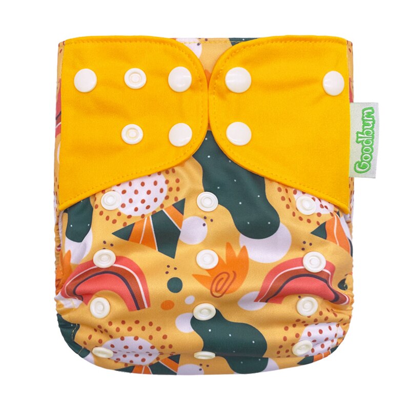 Babytygsblöjor återanvändbara tvättbara blöjor med tryck en storlek passar alla vattentäta babyblöjor blöjficka