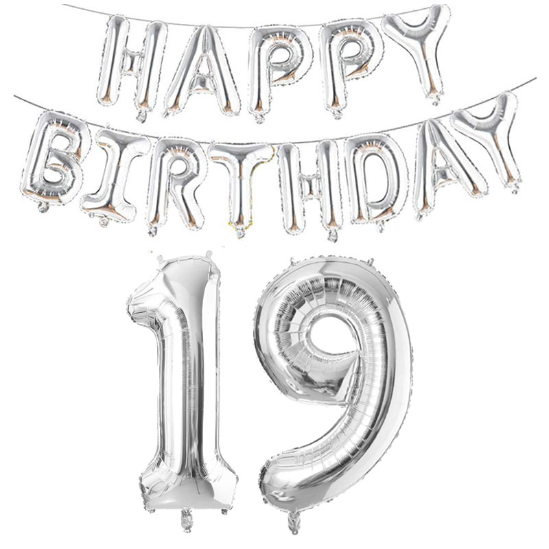 Globos plateados de aluminio con números de 32 pulgadas, 10 11 12 13 16 18 25 30 35 40 50 60 años, decoraciones para de feliz cumpleaños, adultos, niños, niños y niñas