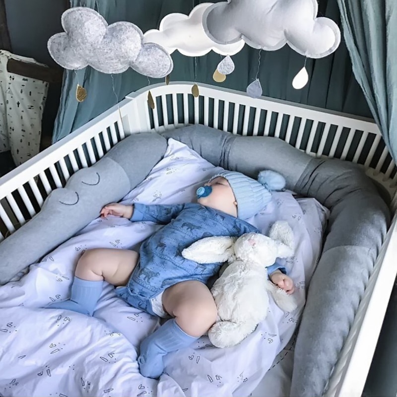 185Cm Pasgeboren Baby Bed Bumper Kinderen Krokodil Kussen Bumper Baby Wieg Hek Katoen Kussen Kinderkamer Beddengoed Decoratie