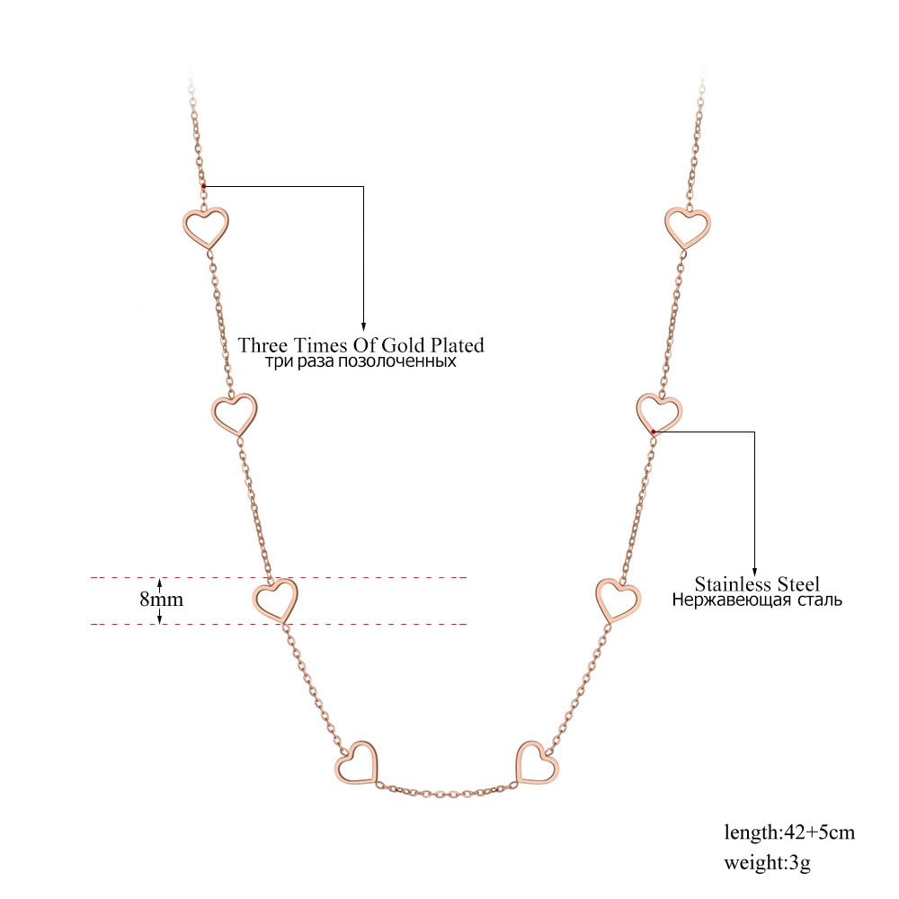 Lokaer Trendy Titanium Stainless Steel CZ Crystal Love Heart Choker Necklaces For Women Girls Chic Charm Pendant Necklace N19202