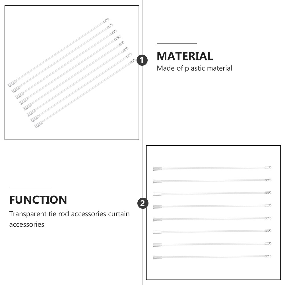 8pcs Blind Wand Plastic Blind Wand Nice Good Safe Light Blinds Rod Plastic Wand Blinds Part for Blinds