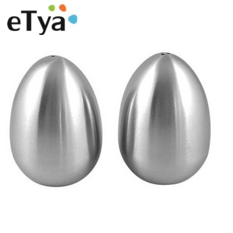 Etya 1pc rostfritt stål äggformad saltpeppar shaker bord server kök prylar ört krydda verktyg 2 typer