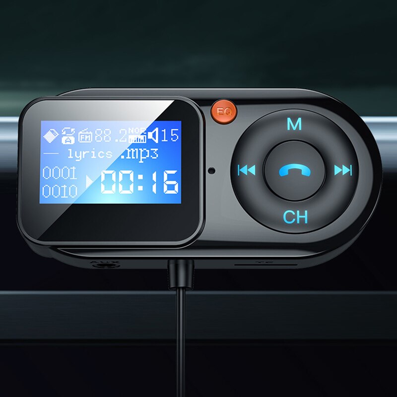 Transmetteur FM Bluetooth 5.0 mains libres pour voiture, lecteur MP3 Audio AUX, USB type-c PD, charge rapide, modulateur FM, BT-T1