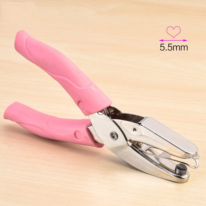 Hand-held Enkele Perforator Metalen Ronde Perforator Star Heart Shape losbladige Papier Cutter Voor Scrapbooking album Ring Supply: heart 5.5mm