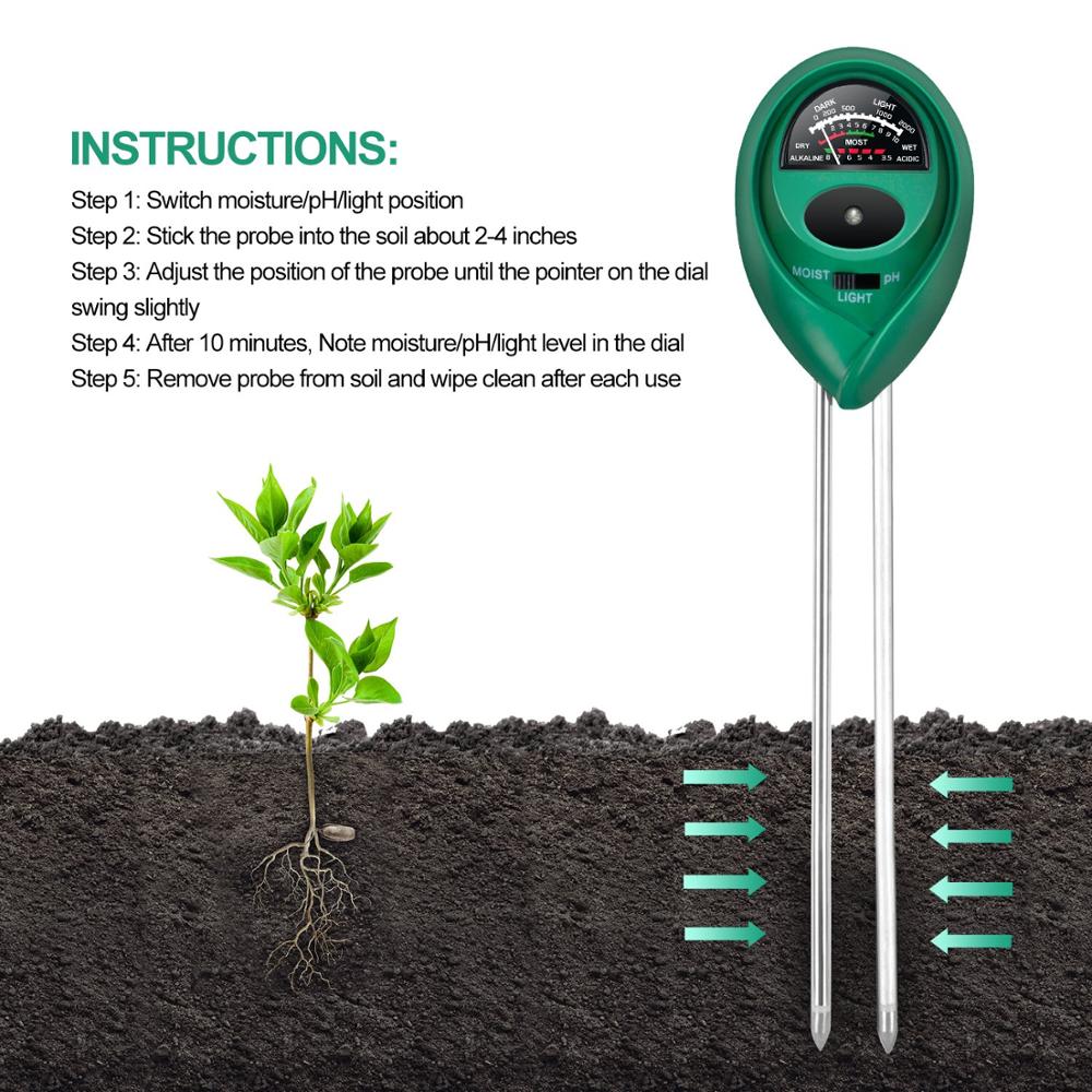 Boden phMeter 3in1 Boden Tester Kits mit Feucht... Vicedeal
