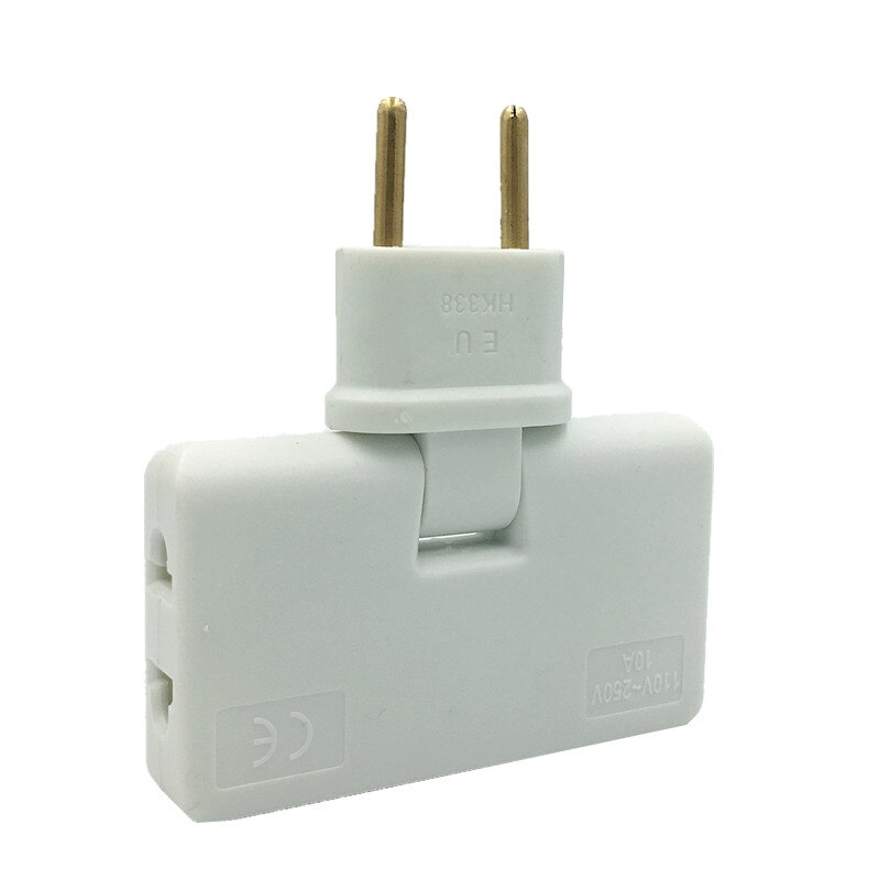Draaien Plug Eu Converter Een In Drie 180 Graden Extension Plug Multi Plug Mini Slim Wireless Outlet Adapter Licht Handig: WHITE
