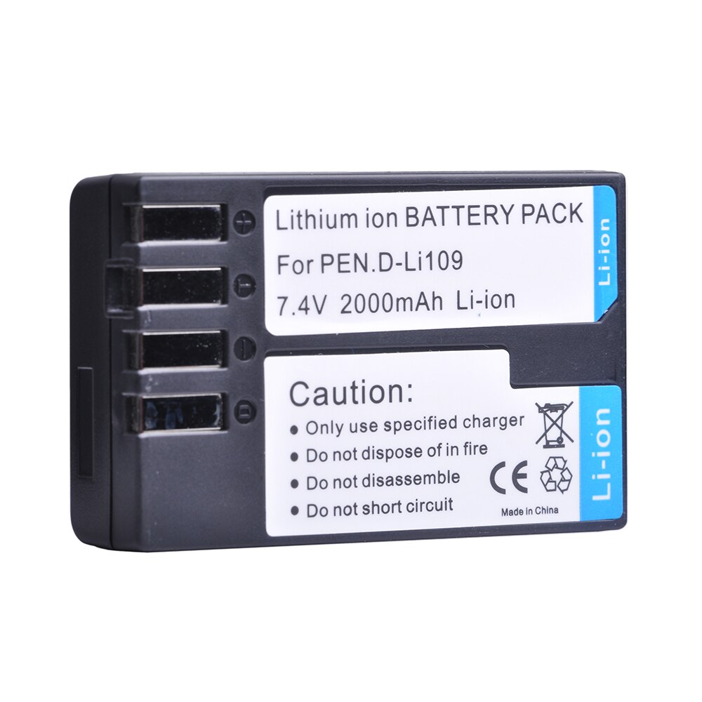 2 stücke 2000mAh Wiederaufladbare D-Li109 D Li109 DLi109 Kamera Batterie für Pentax KR, k-2 KR K2 KR K30 K50 K-30 K500 K-50 K-500 Batterie: 1x Battery