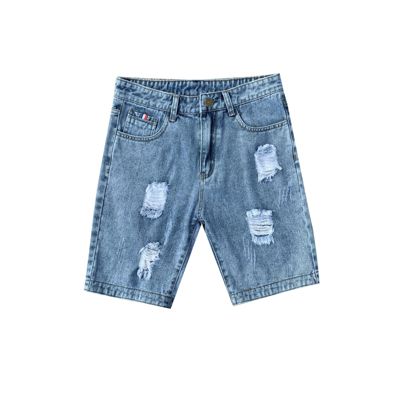 Jean shorts afslappet revet hul streetwear denim shorts til mænd: 29
