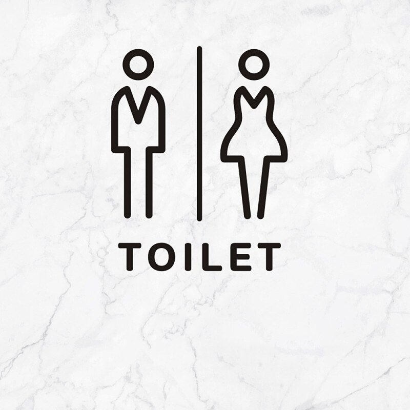 1PC Acrylic Men Women Restroom Door Sign Self Adhesive Plate Bathroom Signage DIY Public Toilet Decoration: 5