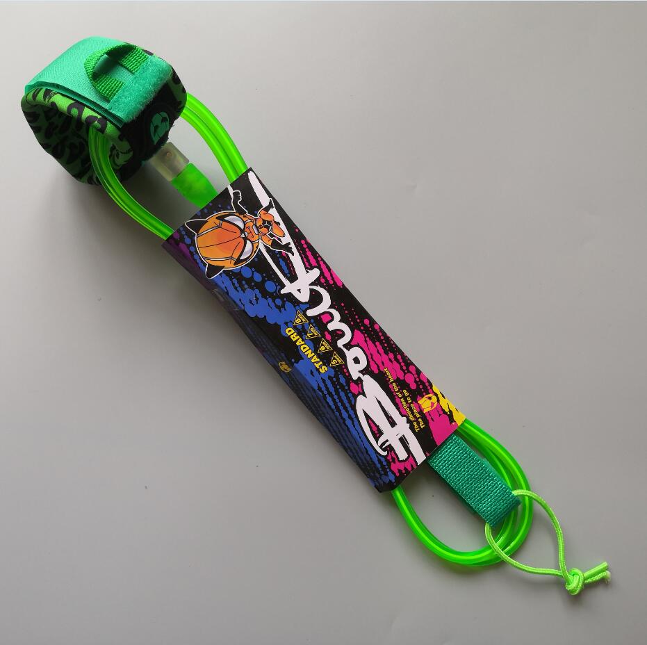 8 ft surf rope outdoor water ski surfboard foot rope TPU outdoor water sports straight rope foot leash rope: Green