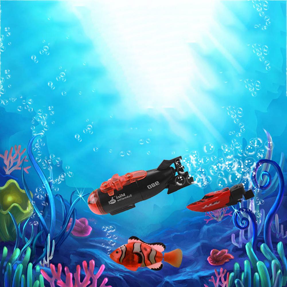 Kleine Mini Remote Submarine Afstandsbediening Boot Water Speelgoed Duiken Speelgoed Voor Kids Vis Kom Speelgoed Aquarium Decors Rc submarine
