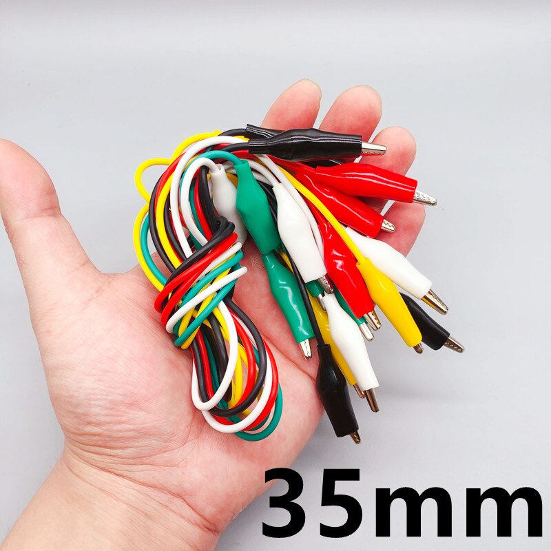 10Pcs Kleur Riem Draad Alligator Clip Elektronische Diy Schede Elektrische Clip Tweekoppige Test Clip Voeding Test lead Kabel: 3.5cm 10 article