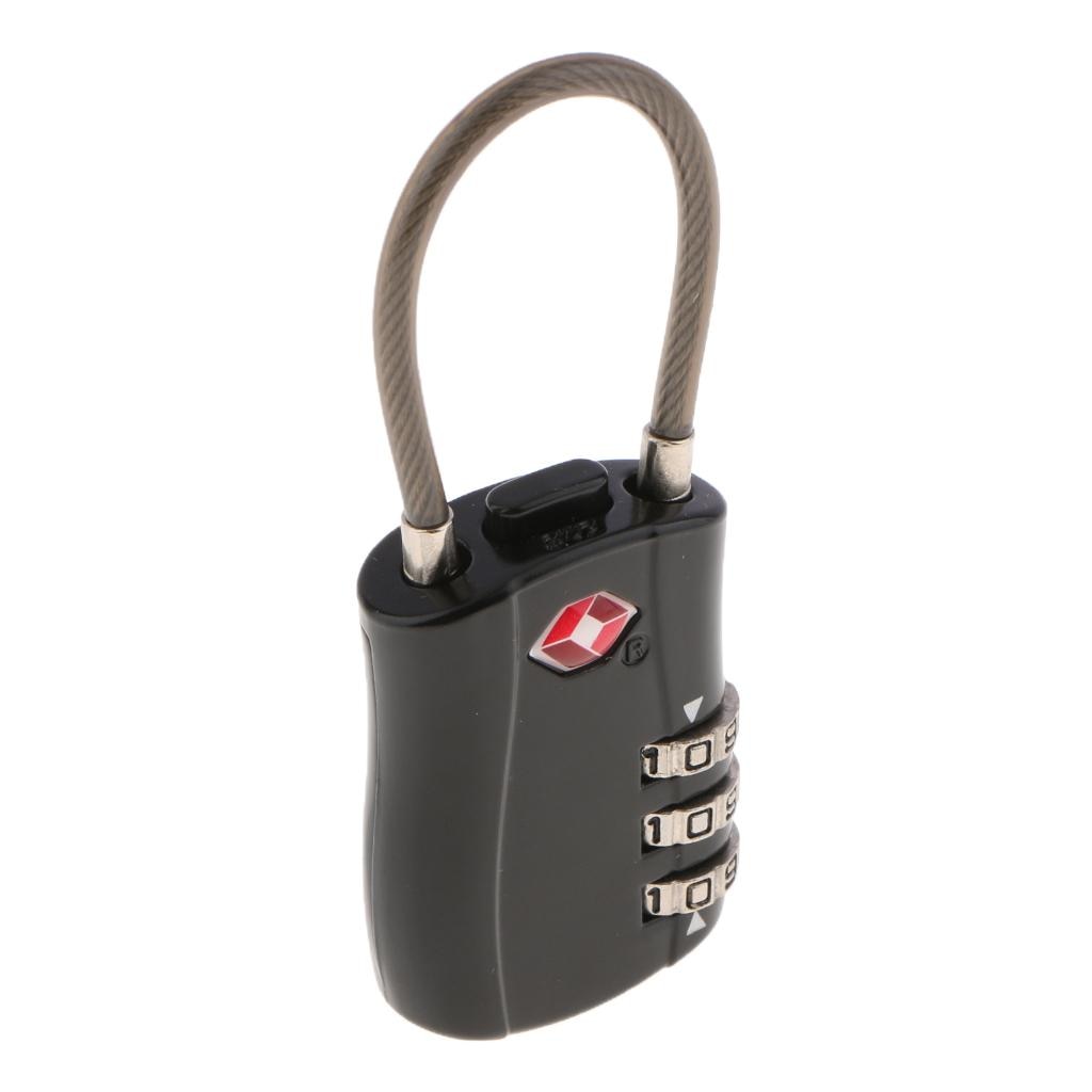 TSA 3 Digit Combination Lock Luggage Suitcase Padlock Reset- TSA002