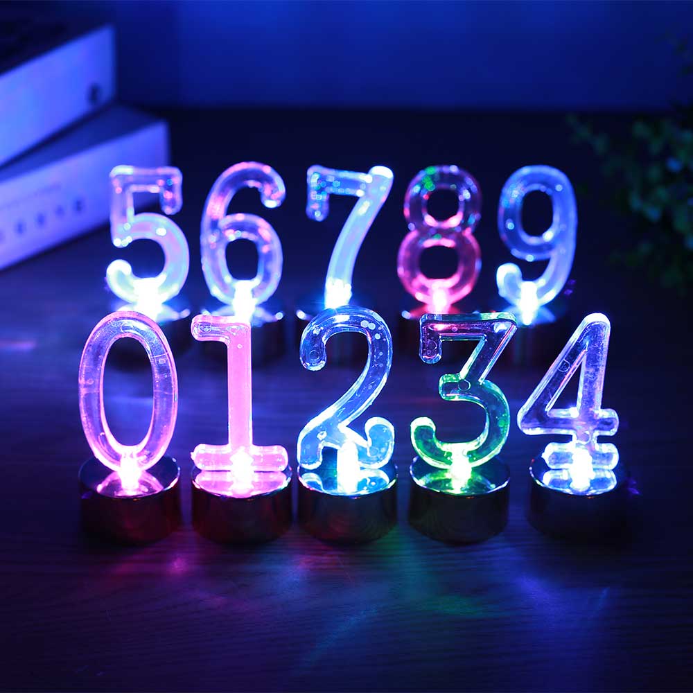Bougie à lumière LED pour anniversaire, chiffres 0-9, lettres décoratives, lampe à changement automatique, sans flamme, lumières décoratives pour anniversaire,