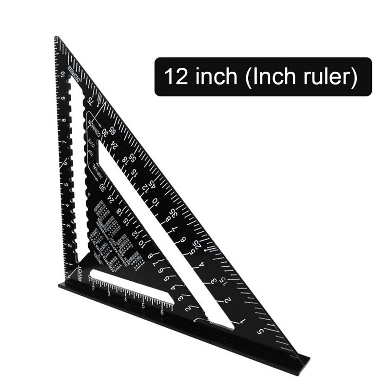 30cm Silver Aluminum Alloy Speed Square Roofing Triangle Angle Protractor Try Square Carpenter's Measuring Layout Tool