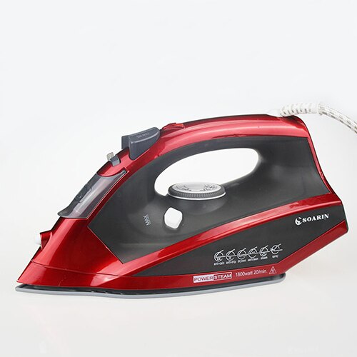 230V 1800W Handheld Garment Steamer Portable Steam Iron Ceramic Plate Steam Iron for Clothes Household Appliances Flat Iron: Red