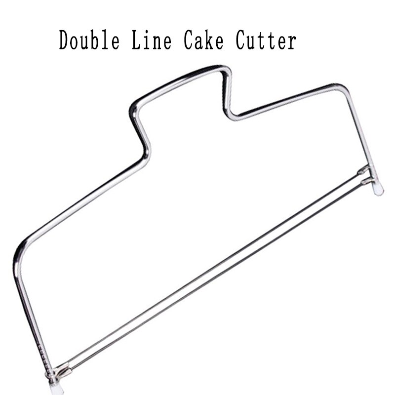Double Line Cake Slicer Cutter Adjustable Stainless Steel Bread Cake Cut Slicer Levele Cake Decorating DIY Bakeware Kitchen Tool: Double