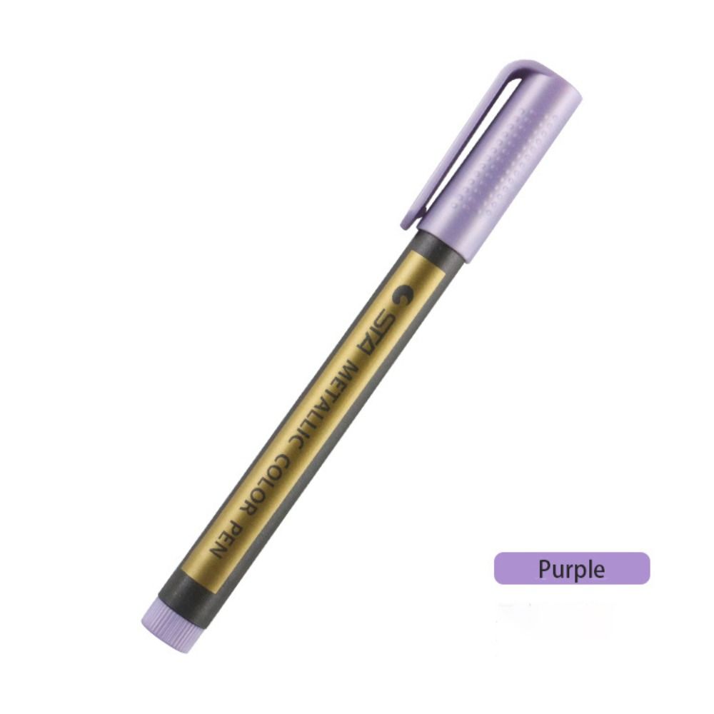 Kawaii 10-Farben-metallisch-Marker, dauerhaft, wasserfest, Farbstift, Schreibwaren, DIY, Manga, Zeichnung, Bastelstifte, Malerei: Schwarz