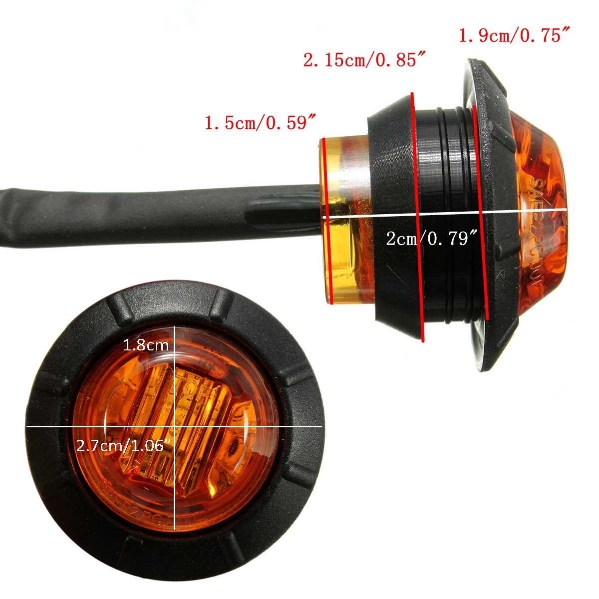 10 stk 12v led bil udvendige lygter auto bil bus lastbil sidemarkeringslys indikator baglygte signal trailer