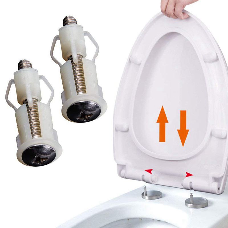 Wsfs toiletsæde hængsler skruer wc hulfiksering let installation 2 pak universal udskiftning toilet sæde hængsel sæt: Default Title