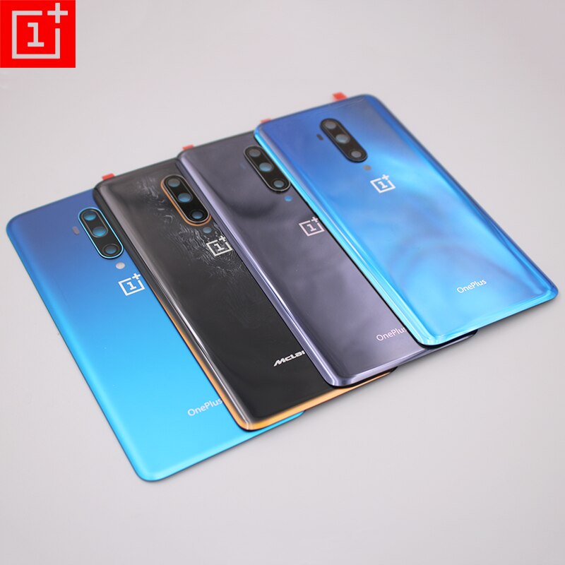 Oneplus – boîtier de batterie pour Oneplus 7 7T Pro 1 + 7T Pro, couvercle arrière en verre avec objectif d&#39;appareil photo et autocollant
